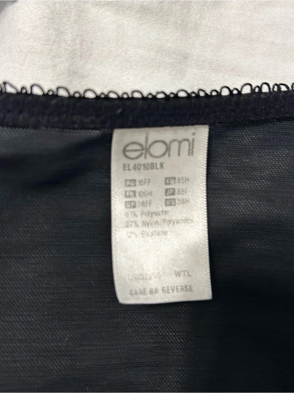Elomi Black Lace Full Coverage Underwire Bra